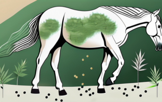 A horse peacefully grazing in a field