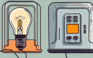 A dimmed lamp next to a brightly lit lamp