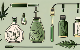 Various objects like a skincare bottle