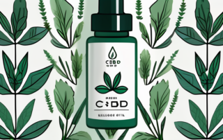 A dropper bottle with cbd oil