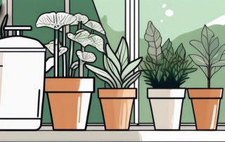 An air pot with a variety of healthy plants growing