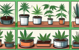 A variety of cannabis seeds in different stages of germination