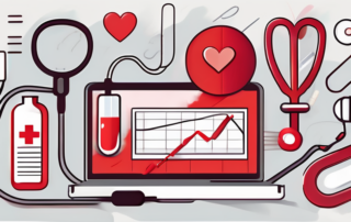 A red letter 's' surrounded by medical elements like stethoscope