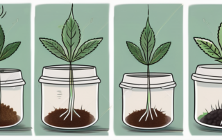 A few cannabis seeds in a moist environment