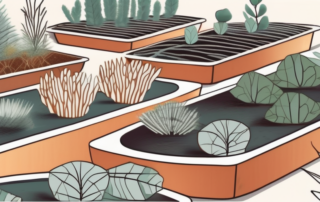 Several different types of plants growing on a heated mat