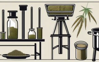 Various tools and equipment used in processing hemp
