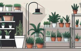 A well-organized indoor gardening setup