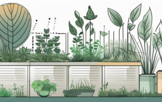 A well-organized garden with various plants