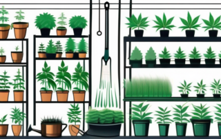 A variety of hemp plants in different stages of growth