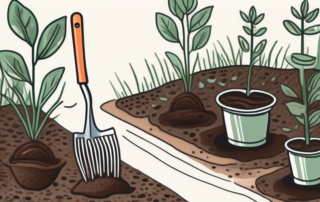 Germinated seeds being carefully planted in a fertile soil