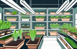 A well-organized growbox set with various plants