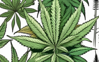 Several healthy cannabis plants thriving with the help of various types of hemp fertilizers