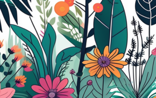 A vibrant garden scene