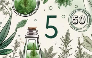 A cbd oil dropper with number 5 on it