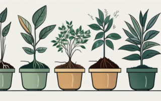 Various plants with visible roots