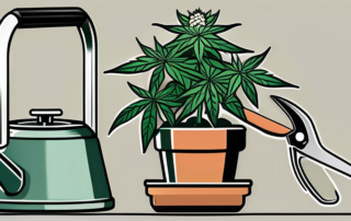 An autoflower cannabis plant in its pre-flowering stage