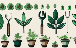 A variety of hemp seeds sprouting in different stages