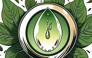 A hemp oil droplet reflecting a healthy