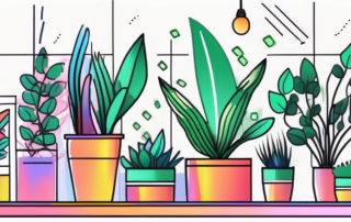 Various types of plants thriving under led lights