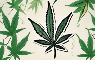 A german flag embedded with cannabis leaves