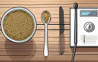 A few hemp seeds on a scale