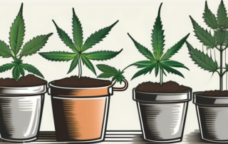 A variety of autoflowering cannabis plants in different stages of growth