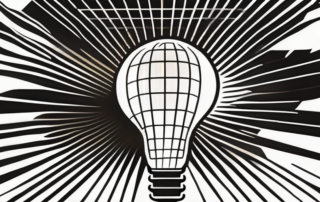 A light bulb emitting rays over a meter square grid