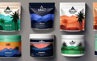 Various types of cali packs (cannabis packaging) neatly arranged