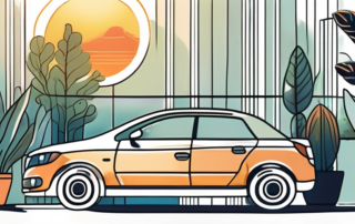 A car interior filled with various types of plants