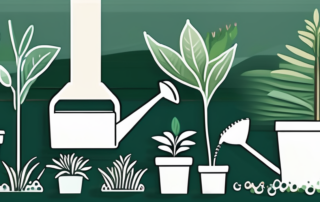 A variety of healthy seedlings planted in a lush garden