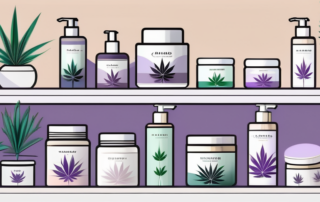 Several high-quality cbd creams arranged on a sleek