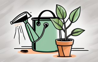 A small sapling growing in a pot