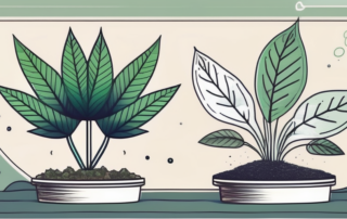 Two distinct plants representing cbd and cbg