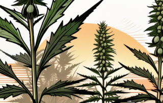 A mature hemp plant in an outdoor setting