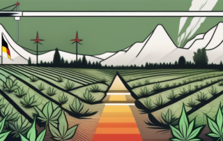 A german landscape with a field of cannabis plants