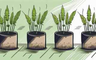 Young hemp seedlings sprouting in a well-prepared garden