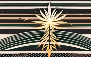 A hemp seed close-up with radiant lines emanating from it