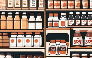 A variety of soy products like soy milk