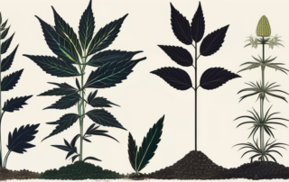 Different stages of hemp plant growth