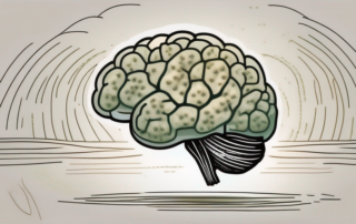 A brain with hemp seeds floating around it