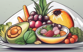 An innovative and futuristic plate filled with a variety of colorful