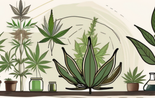 Various hemp products like oil