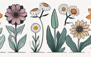 A variety of flowering plants in different stages of blooming