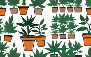 An autoflowering cannabis plant in a pot