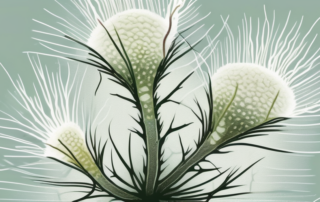 A plant under a microscope