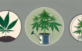Various stages of an autoflowering cannabis plant growth
