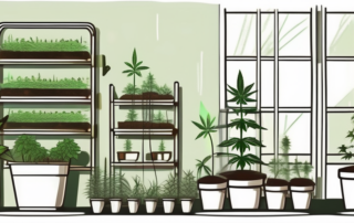 A fertile garden with various stages of hemp plants growing