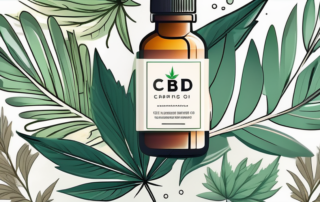 A dropper bottle with cbd oil