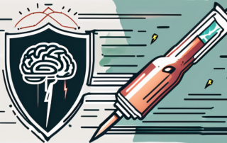 A syringe next to a brain