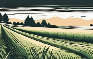 A scenic german countryside landscape with fields of tall